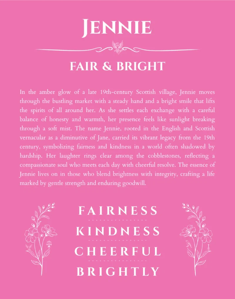 Jennie name meaning gift print in pink