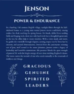 Jenson personalized name meaning print in deep blue