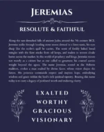 Jeremias custom name art showing meaning and origin in navy blue