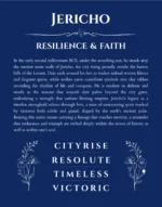 Jericho personalized name print with origin and traits in deep blue