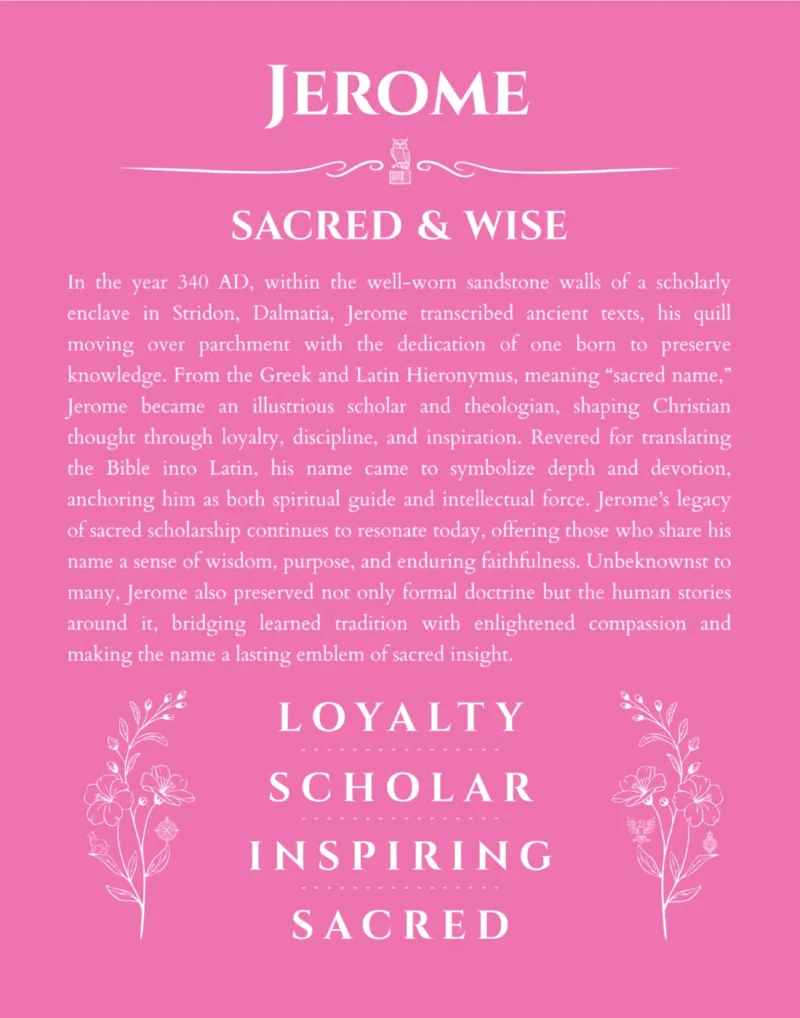 Jerome custom name meaning print in pink