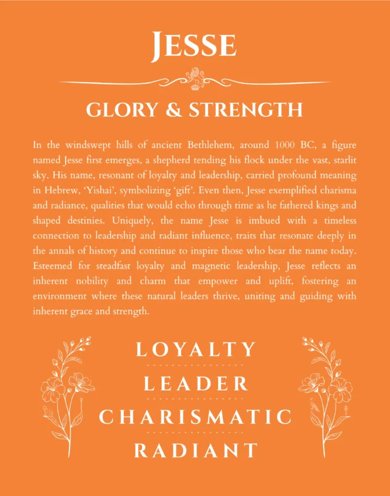 Jesse custom name meaning print in orange