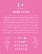 Jet personalized name print with origin and traits in pink