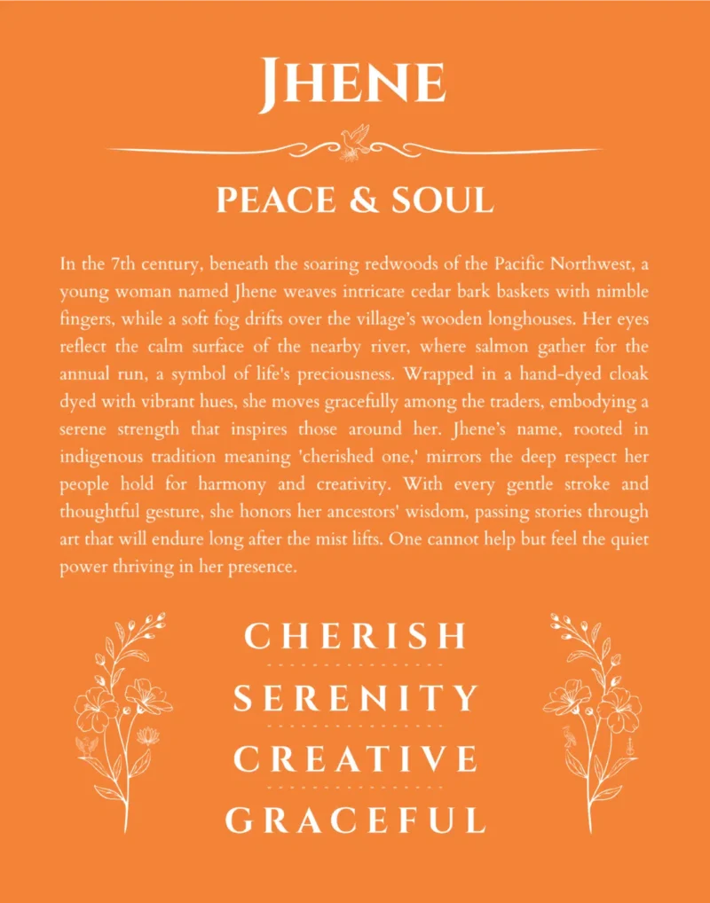 Jhene name meaning wall art by Get Your Story in orange