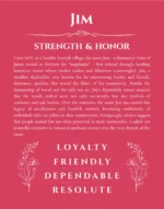 Jim custom name meaning print in red