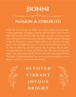 Jionni personalized name art with origin story in orange