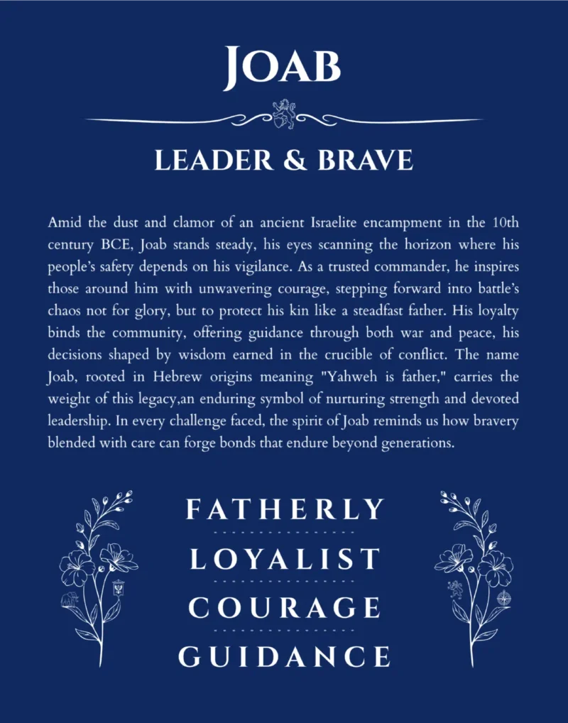Joab custom name meaning print in deep blue