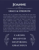 Joanne personalized name meaning print in navy blue