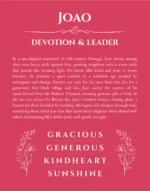 Joao personalized name art with origin story in red