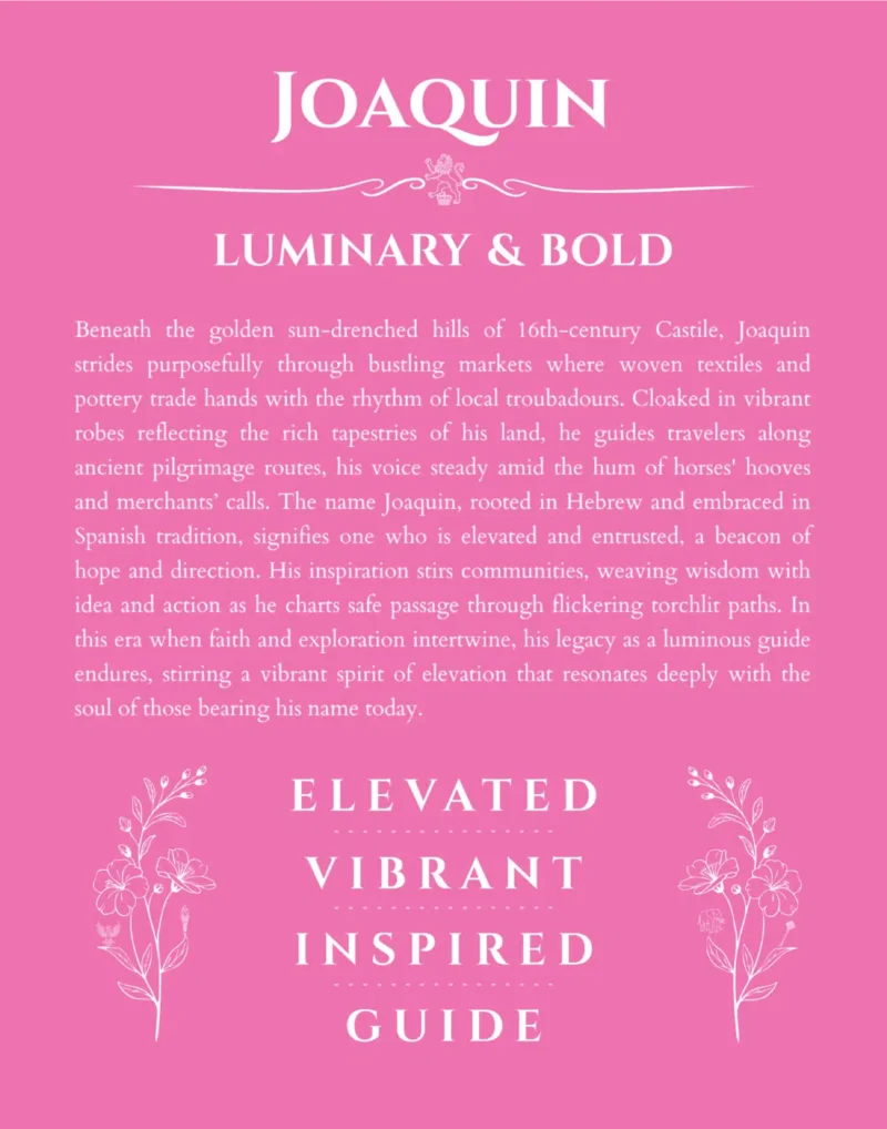Joaquin name meaning wall art by Get Your Story in pink