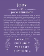Jody name meaning wall art by Get Your Story in purple