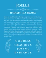 Joelle name meaning gift print in blue