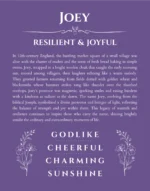 Joey custom name print for wall display in purple