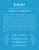 Johan custom name meaning print in blue