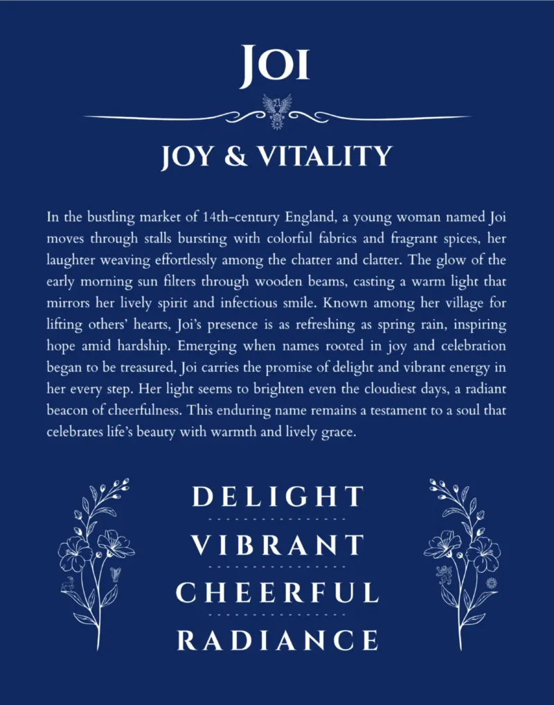 Joi custom name meaning print in deep blue