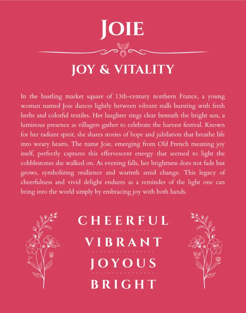Joie personalized name meaning print in red