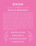 Jonah personalized wall art with the story of your name in pink