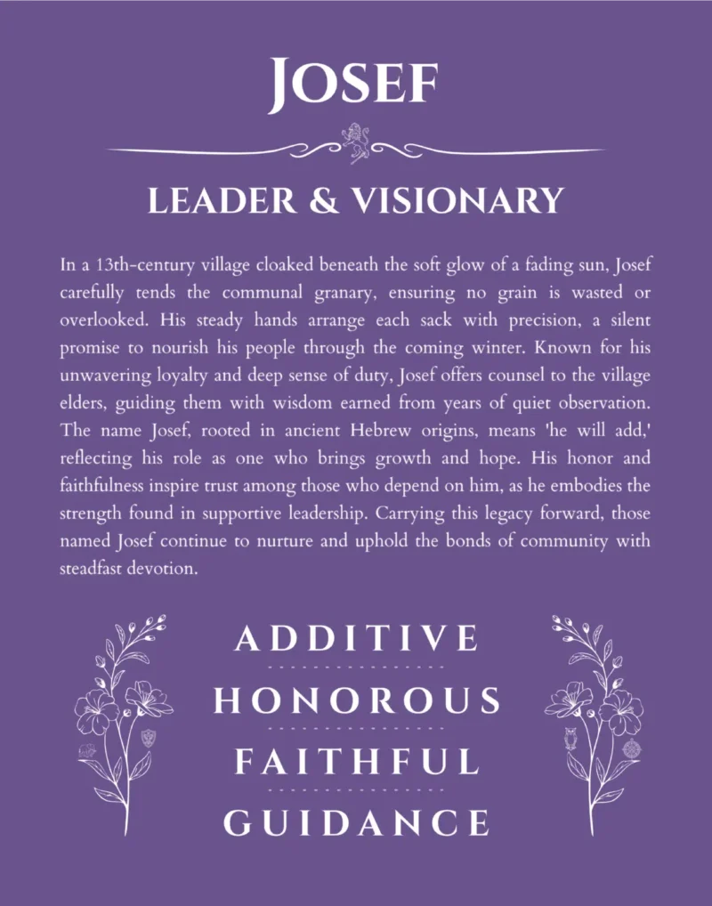Josef name meaning gift print in purple