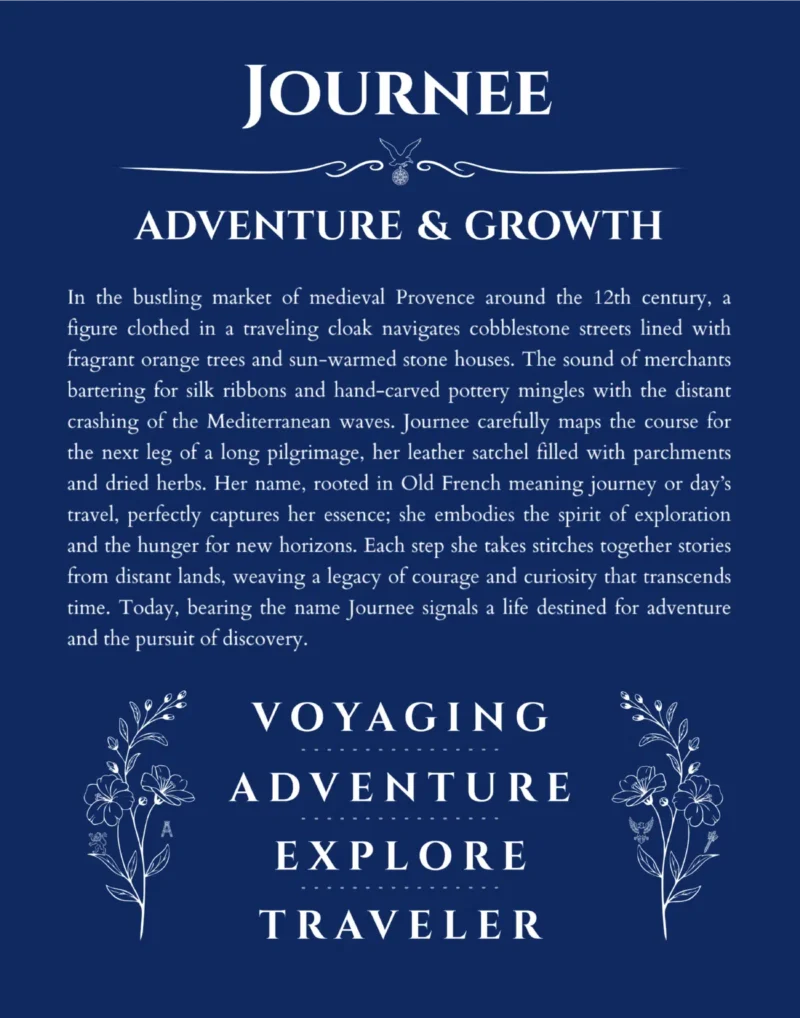 Journee custom name print for wall display in deep blue