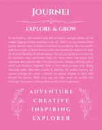 Journei personalized name print with origin and traits in pink