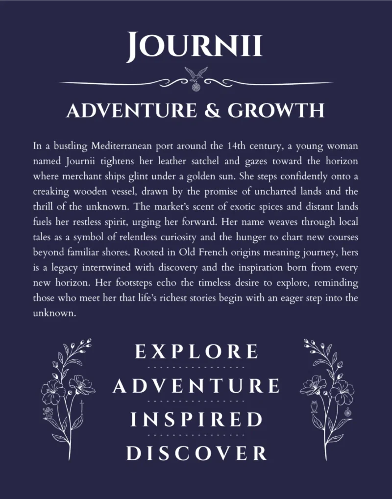 Journii custom name meaning print in navy blue