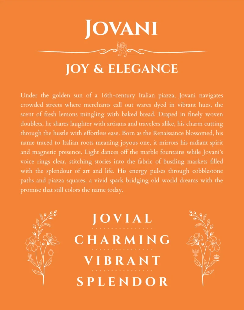 Jovani custom name print for wall display in orange