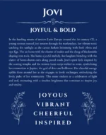 Jovi personalized wall art with the story of your name in deep blue