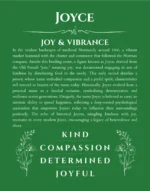 Joyce custom name meaning print in dark green