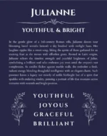 Julianne name meaning gift print in navy blue