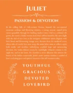 Juliet custom name print for wall display in orange