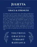 Julietta personalized name meaning print in deep blue