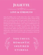 Juliette personalized name meaning print in pink