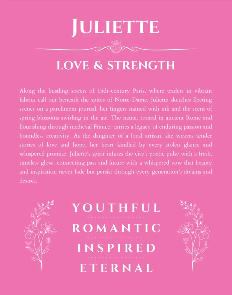 Juliette personalized name meaning print in pink