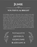 Junie personalized name meaning print in gray