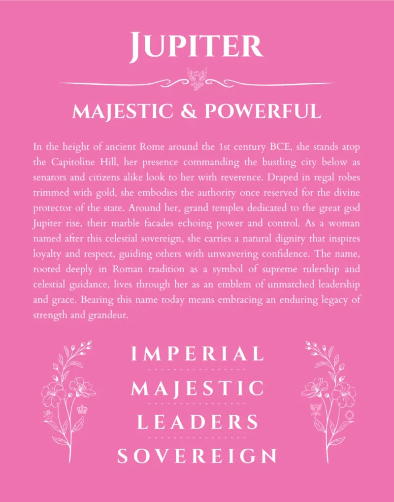 Jupiter custom name print for wall display in pink