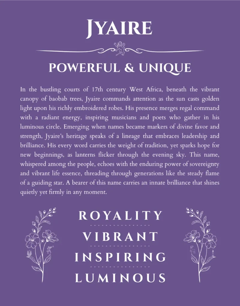 Jyaire personalized name meaning print in purple