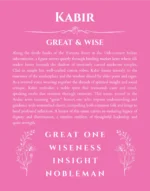 Kabir personalized name print with origin and traits in pink