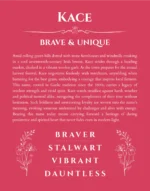Kace personalized name meaning print in red