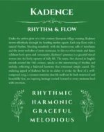 Kadence custom name print for wall display in dark green