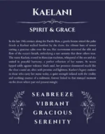 Kaelani personalized name meaning print in navy blue