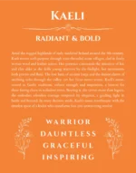 Kaeli name meaning wall art by Get Your Story in orange