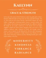 Kaelynn personalized name art with origin story in orange