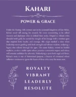 Kahari name origin print with meaning and traits in purple