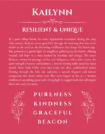 Kailynn name meaning gift print in red