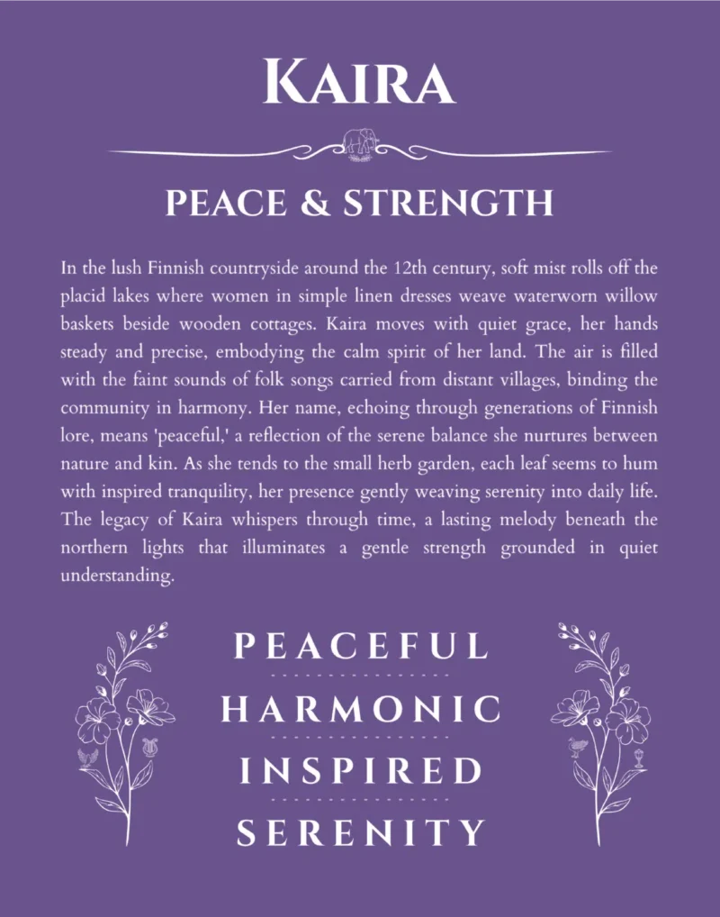 Kaira personalized name meaning print in purple
