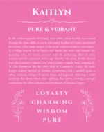 Kaitlyn name meaning gift print in pink