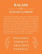 Kalani personalized name print with origin and traits in orange