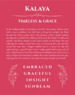 Kalaya custom name art showing meaning and origin in red