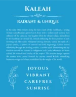 Kaleah custom name meaning print in blue