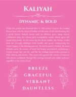 Kaliyah custom name print for wall display in pink